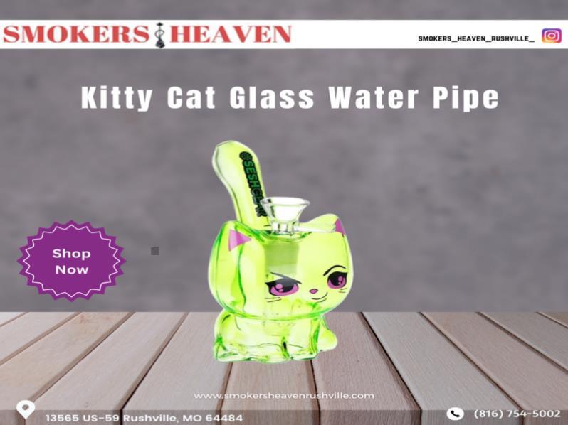 Kitty Cat Glass Water Pipe